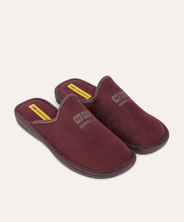 nordikas ZAPATILLAS DE CASA HOMBRE AFELPADO BURDEOS Liquidación