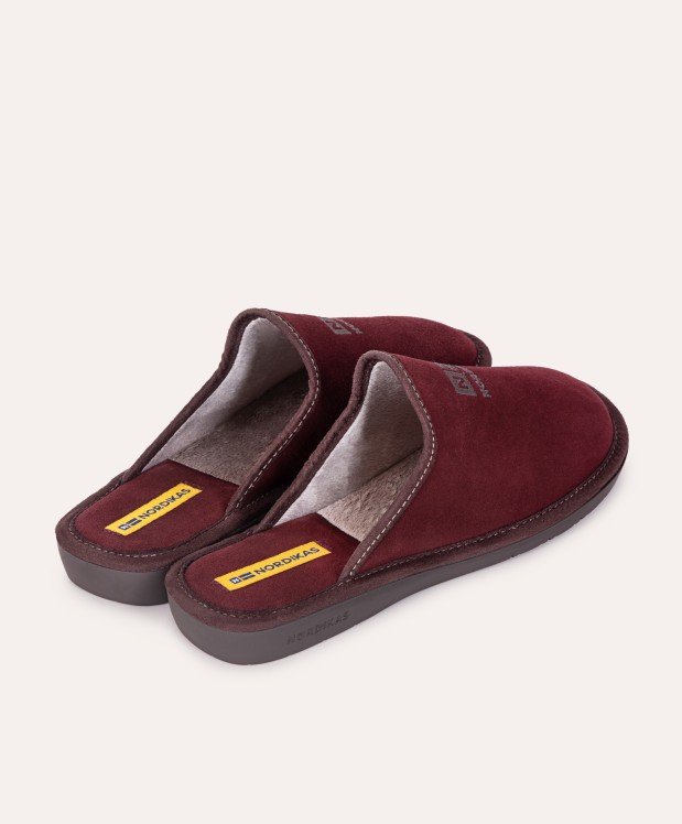 nordikas ZAPATILLAS DE CASA HOMBRE AFELPADO BURDEOS Liquidación