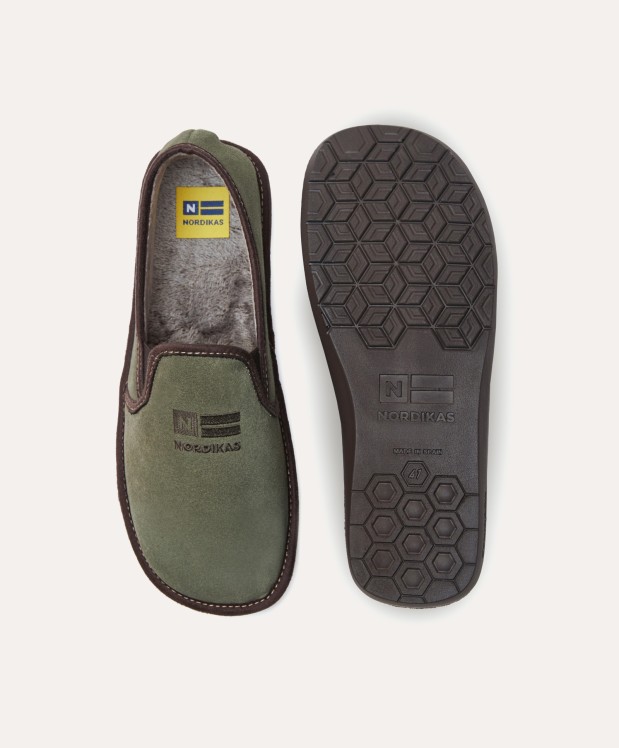 nordikas ZAPATILLAS DE CASA HOMBRE AFELPADO MUSGO Mejor oferta