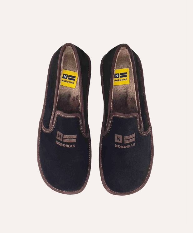 nordikas ZAPATILLAS DE CASA HOMBRE AFELPADO NEGRO Rebajas top