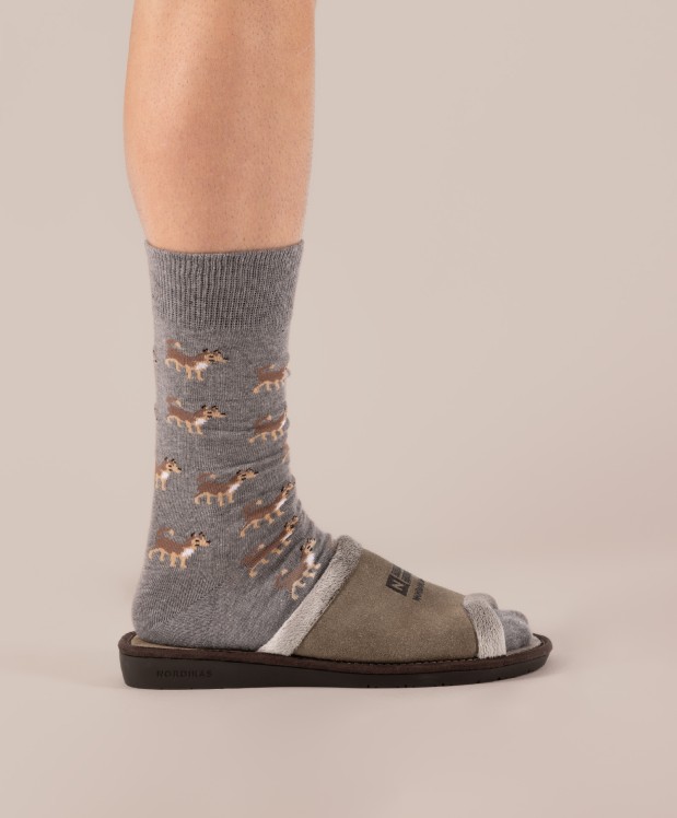 nordikas ZAPATILLAS DE CASA HOMBRE AFELPADO PIEDRA Superdescuento
