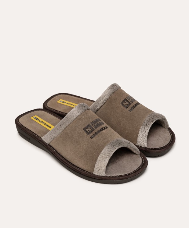 nordikas ZAPATILLAS DE CASA HOMBRE AFELPADO PIEDRA Superdescuento