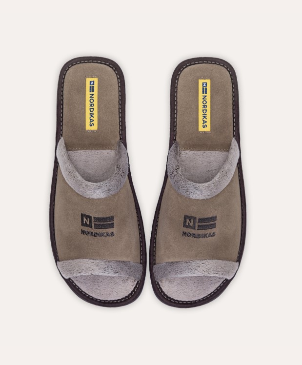 nordikas ZAPATILLAS DE CASA HOMBRE AFELPADO PIEDRA Superdescuento