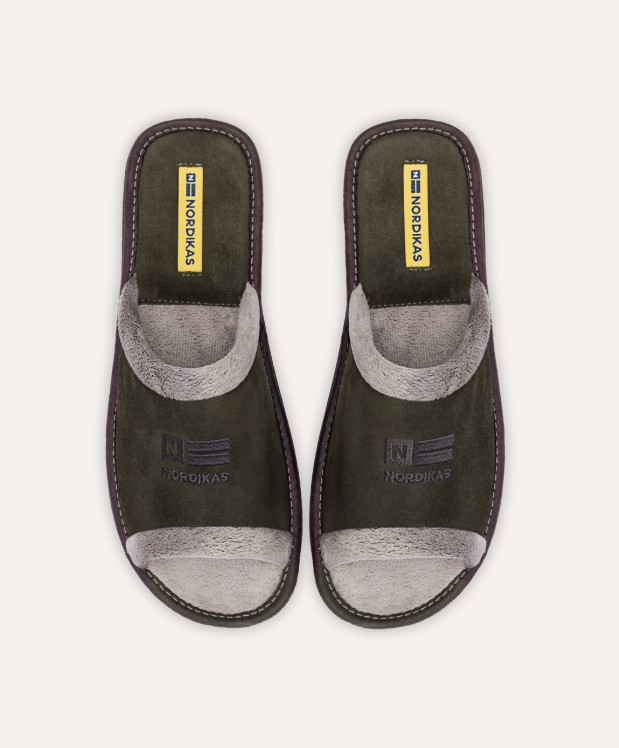 nordikas ZAPATILLAS DE CASA HOMBRE AFELPADO KAKI Grandes descuentos