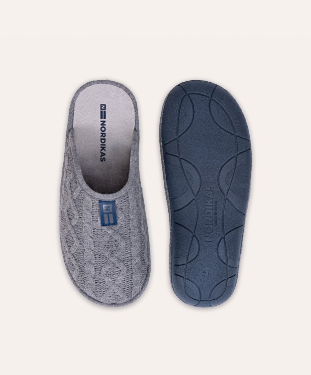 nordikas ZAPATILLAS DE CASA HOMBRE TRENZA GRIS Promoción por tiempo limitado
