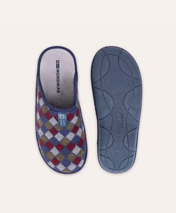 nordikas ZAPATILLAS DE CASA HOMBRE ARLEQUIN MARINO Oferta especial de fábrica