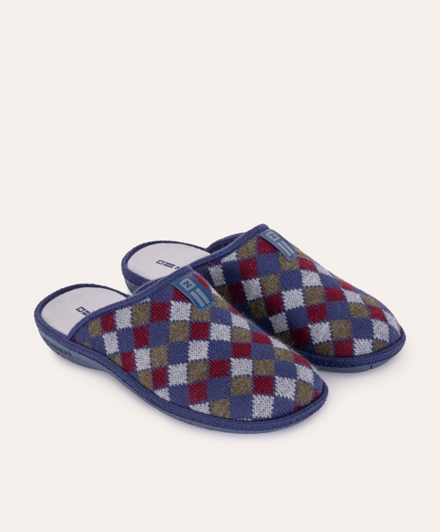 nordikas ZAPATILLAS DE CASA HOMBRE ARLEQUIN MARINO Oferta especial de fábrica