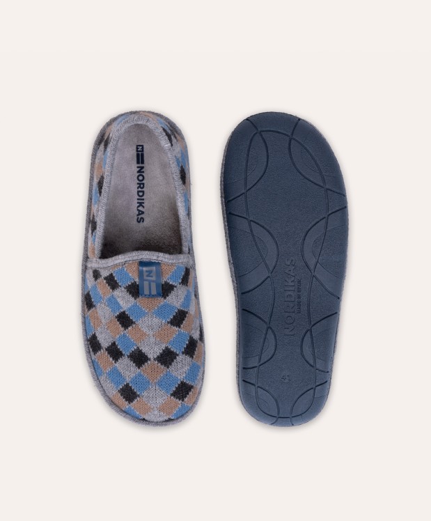 nordikas ZAPATILLAS DE CASA HOMBRE ARLEQUIN GRIS Promoción trimestral