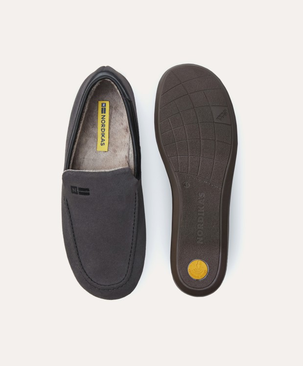 nordikas ZAPATILLAS DE CASA HOMBRE AFELPADO GRIS Envío internacional gratuito
