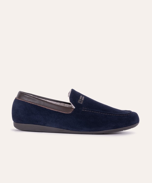 nordikas ZAPATILLAS DE CASA HOMBRE AFELPADO MARINO Tienda de fábrica