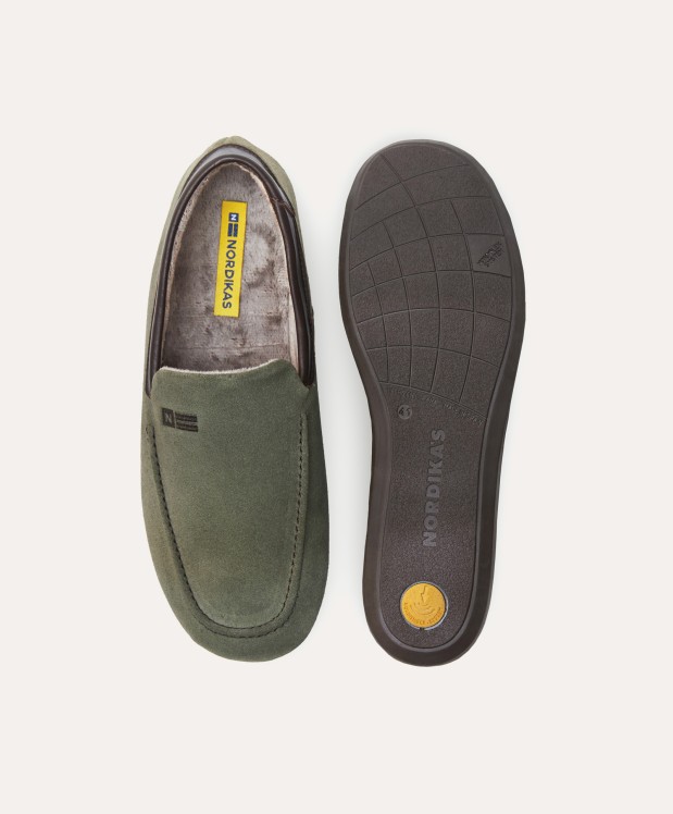 nordikas ZAPATILLAS DE CASA HOMBRE AFELPADO MUSGO Ahorra y exporta