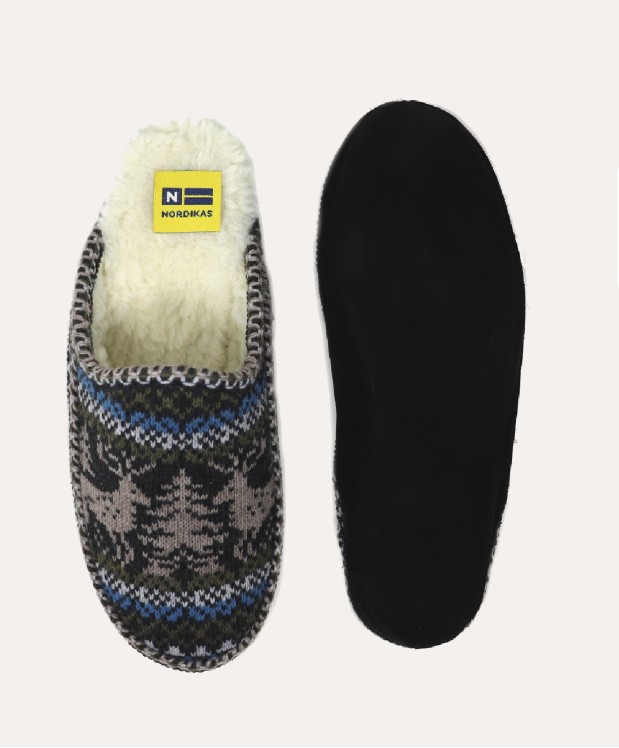 nordikas ZAPATILLAS DE CASA HOMBRE CIERVO NEGRO Precios de Black Friday
