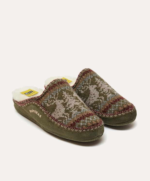 nordikas ZAPATILLAS DE CASA HOMBRE CIERVO MUSGO En oferta