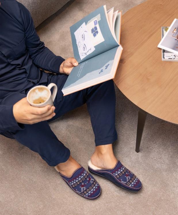nordikas ZAPATILLAS DE CASA HOMBRE PATINADOR MARINO Descuento por venta flash