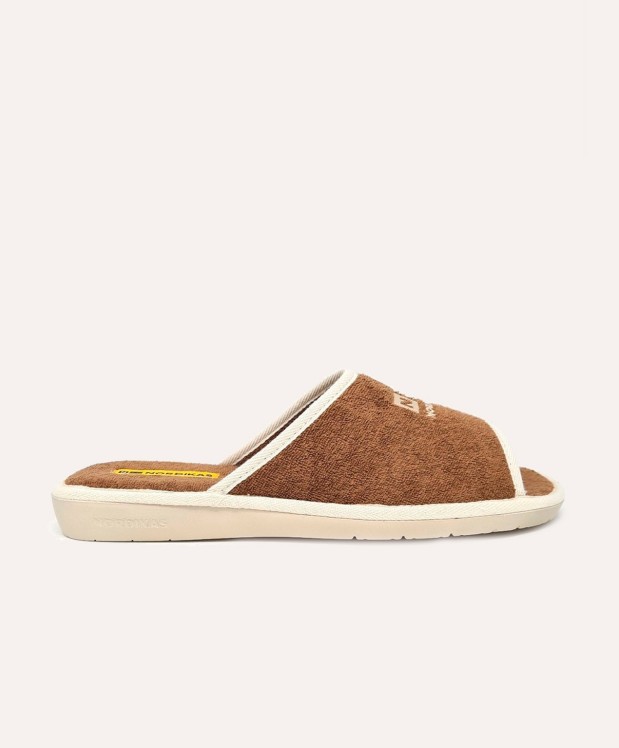 nordikas ZAPATILLAS DE CASA HOMBRE TOALLA MARRON Rebajas de fábrica