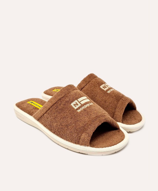 nordikas ZAPATILLAS DE CASA HOMBRE TOALLA MARRON Descuento