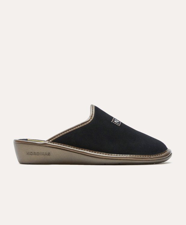 nordikas ZAPATILLAS DE CASA MUJER AFELPADO NEGRO 2025