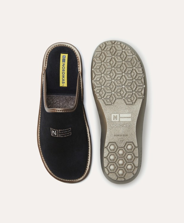 nordikas ZAPATILLAS DE CASA MUJER AFELPADO NEGRO 2025