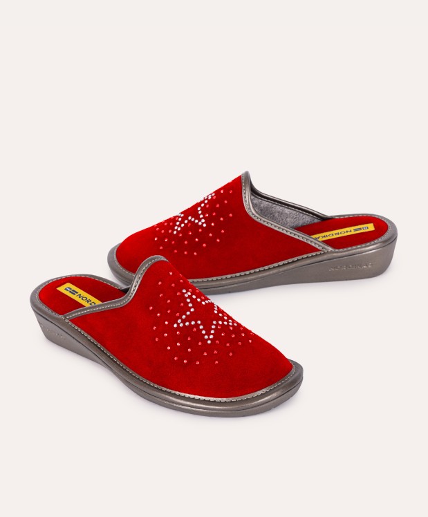 nordikas ZAPATILLAS DE CASA MUJER AFELPADO CEREZA En línea
