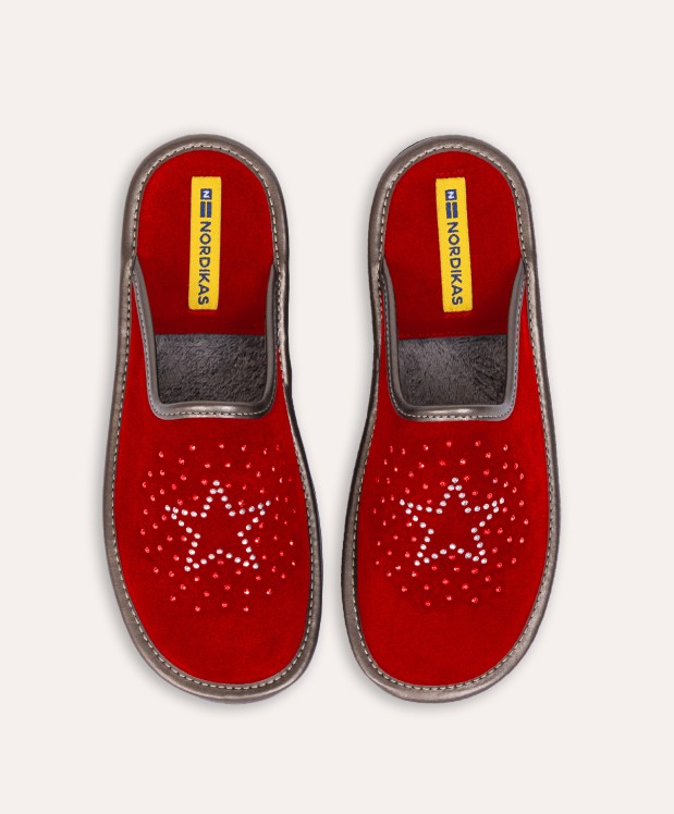 nordikas ZAPATILLAS DE CASA MUJER AFELPADO CEREZA En línea