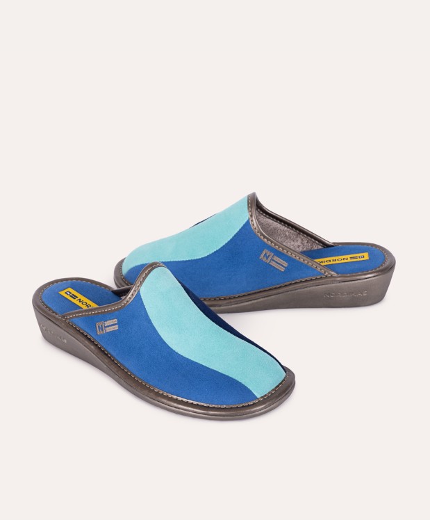 nordikas ZAPATILLAS DE CASA MUJER AFELPADO ZAFIRO MENTA INDICO Rebajas de fábrica