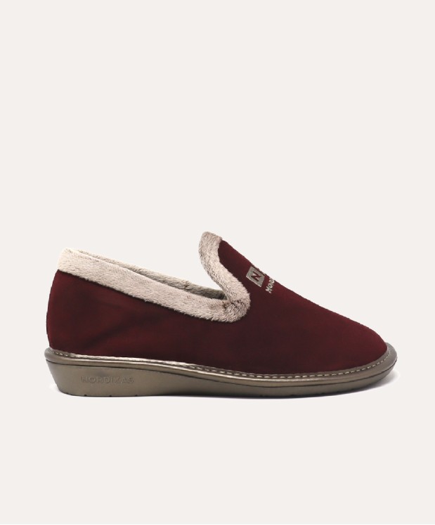 nordikas ZAPATILLAS DE CASA MUJER AFELPADO BURDEOS Grandes descuentos