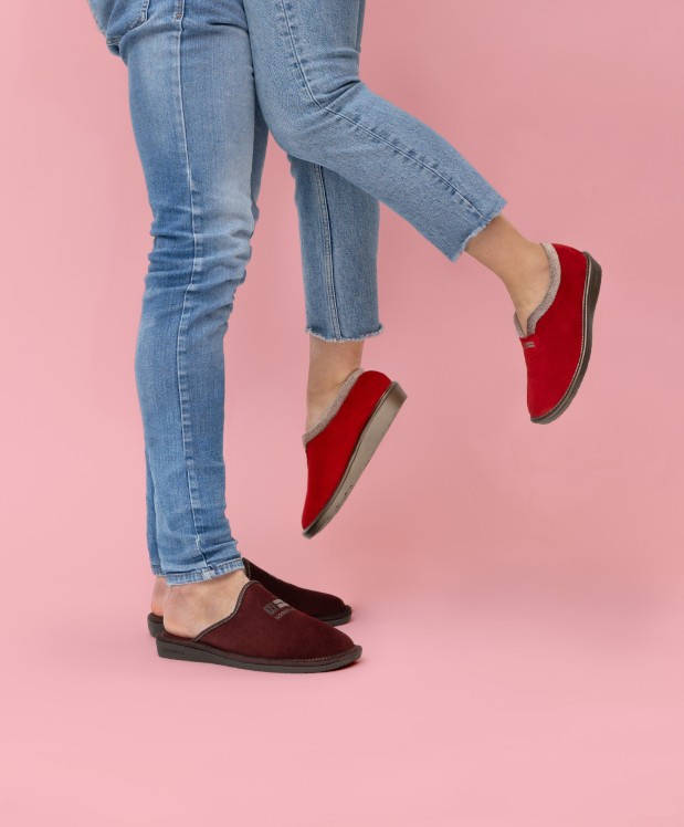 nordikas ZAPATILLAS DE CASA MUJER AFELPADO CEREZA Envío internacional gratuito