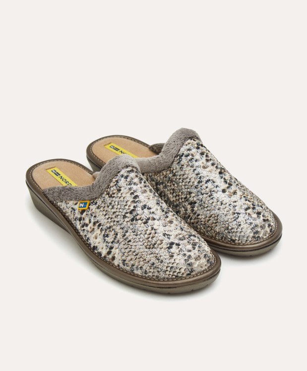 nordikas ZAPATILLAS DE CASA MUJER PITON ARENA Precio ultrabajo
