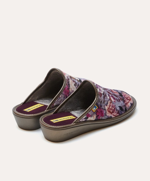 nordikas ZAPATILLAS DE CASA MUJER ROSAS MORADO Rebajas de fábrica