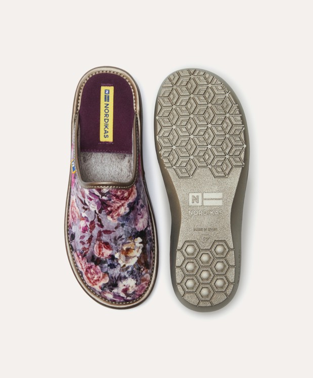 nordikas ZAPATILLAS DE CASA MUJER ROSAS MORADO Rebajas de fábrica