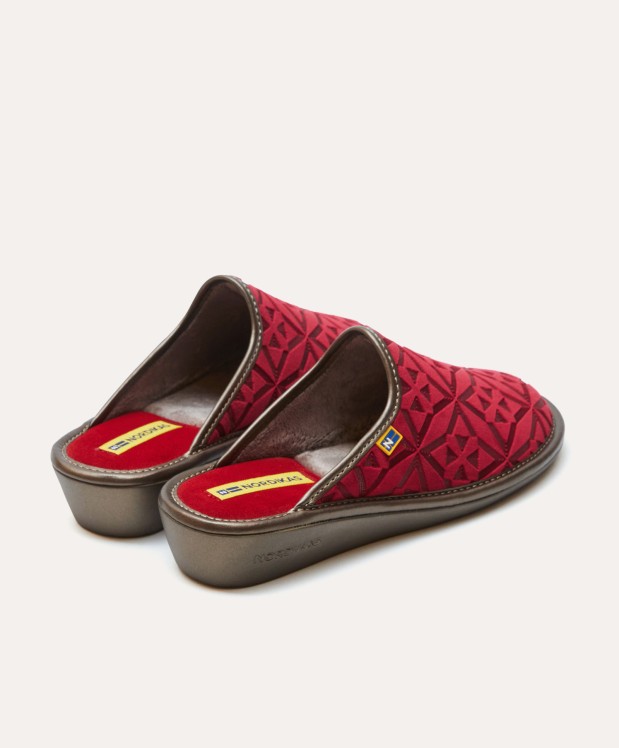 nordikas ZAPATILLAS DE CASA MUJER TERCIOPELO ROJO Mejor oferta