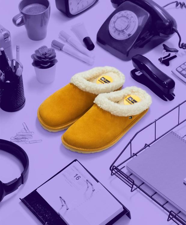 nordikas ZAPATILLAS DE CASA MUJER AFELPADO YELLOW Promoción trimestral