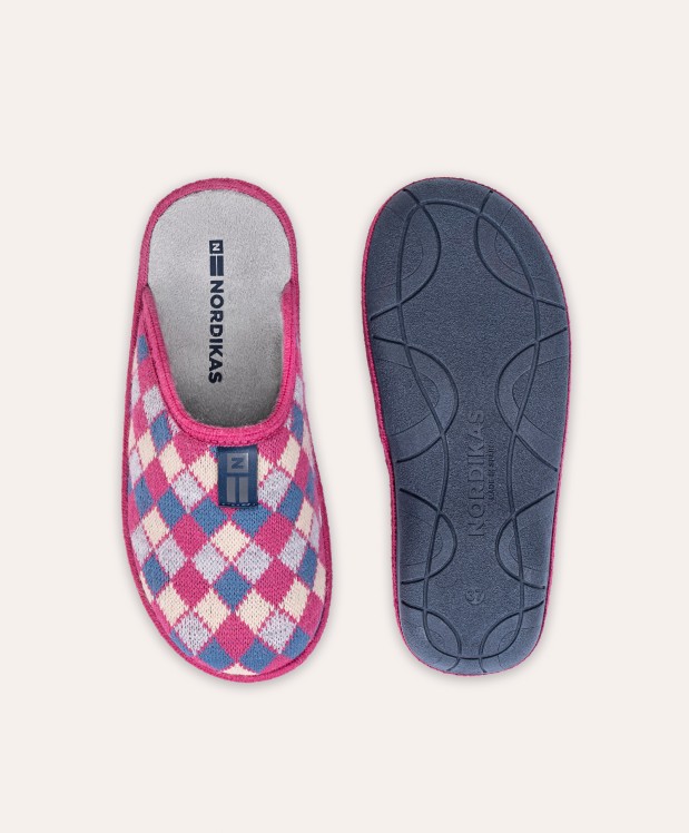 nordikas ZAPATILLAS DE CASA MUJER ARLEQUIN FRESA En oferta