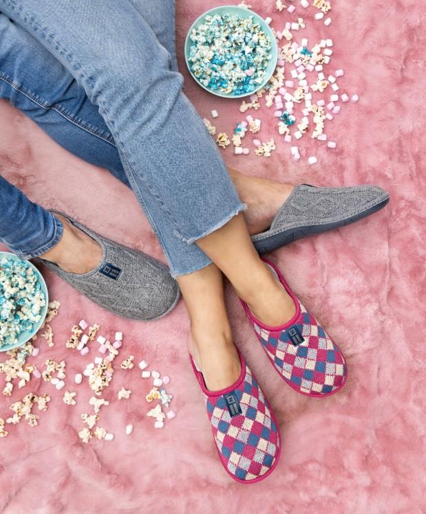 nordikas ZAPATILLAS DE CASA MUJER ARLEQUIN FRESA En oferta
