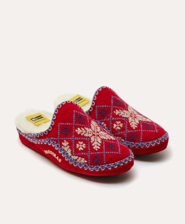 nordikas ZAPATILLAS DE CASA MUJER SNOW ROJO Última moda