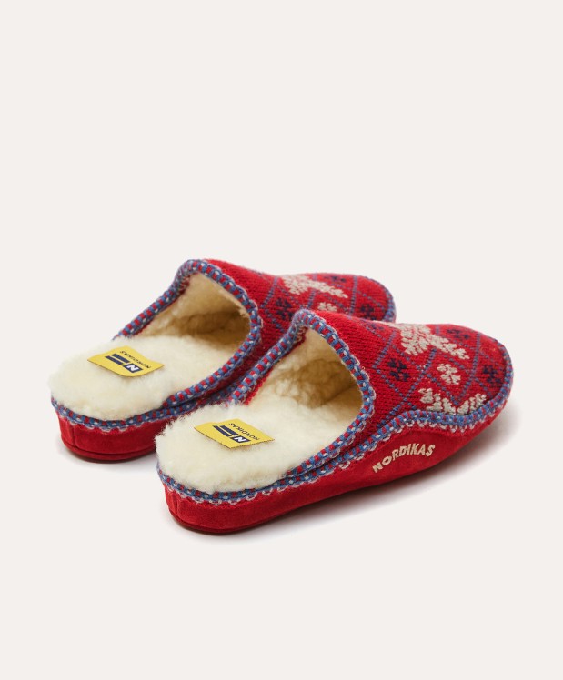 nordikas ZAPATILLAS DE CASA MUJER SNOW ROJO Última moda