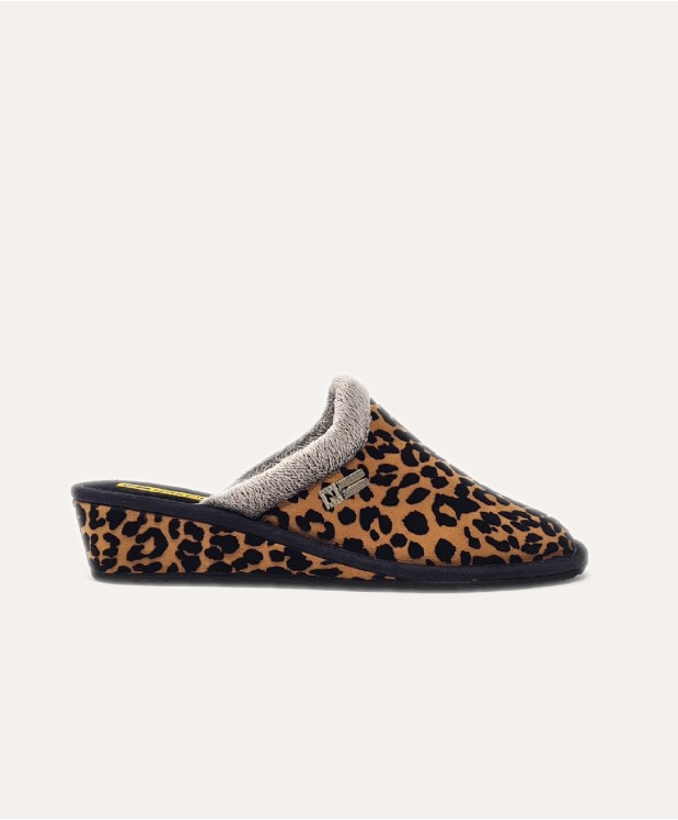 nordikas ZAPATILLAS DE CASA MUJER LEOPARDO CUERO Ofertas especiales