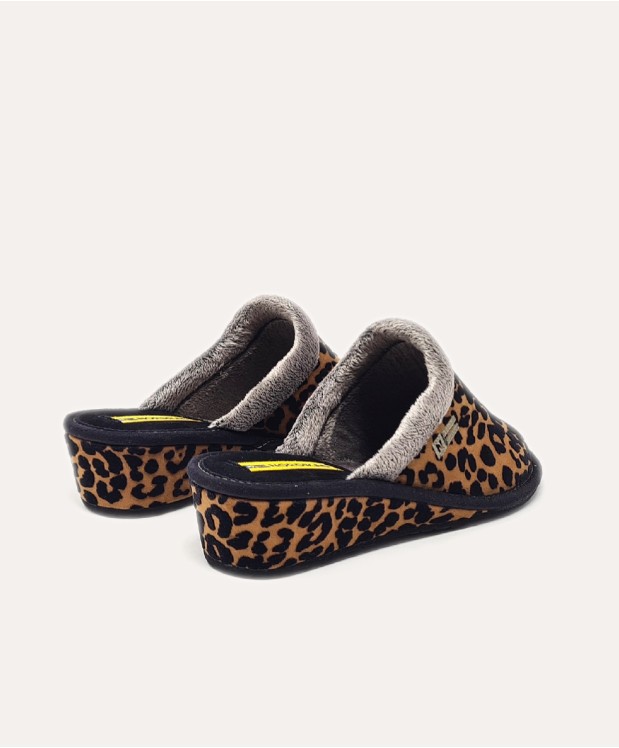 nordikas ZAPATILLAS DE CASA MUJER LEOPARDO CUERO Ofertas especiales