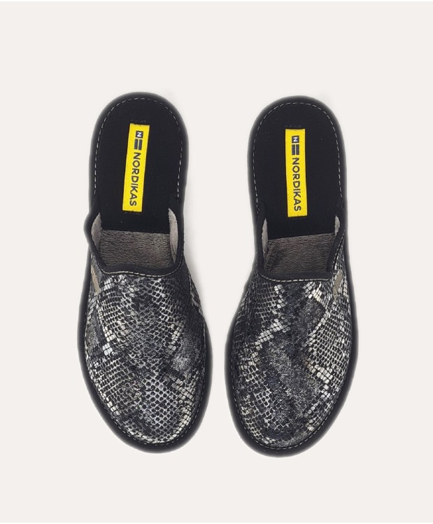 nordikas ZAPATILLAS DE CASA MUJER PITON GRAFITO Rebajas de fin de temporada