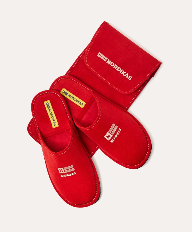 nordikas ZAPATILLAS DE VIAJE MUJER MICROSUED ROJO En línea