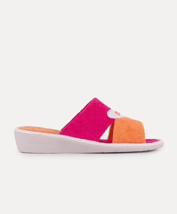 nordikas ZAPATILLAS DE CASA MUJER TOALLA NARANJA FUXIA Tienda