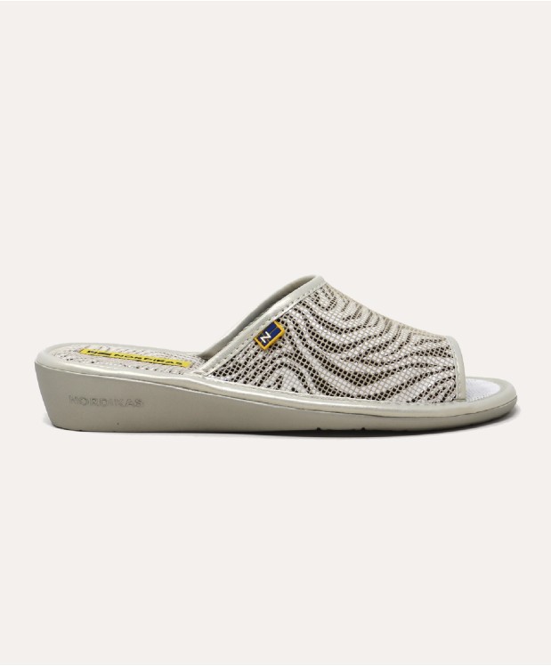 nordikas ZAPATILLAS DE CASA MUJER PIEL CEBRA BEIGE Rebajas online