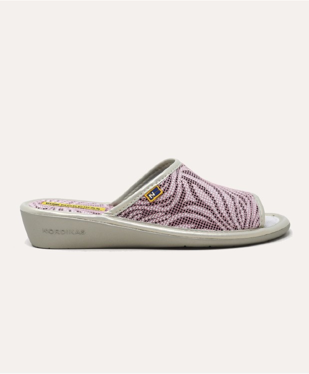 nordikas ZAPATILLAS DE CASA MUJER PIEL CEBRA ROSA Rebajas top