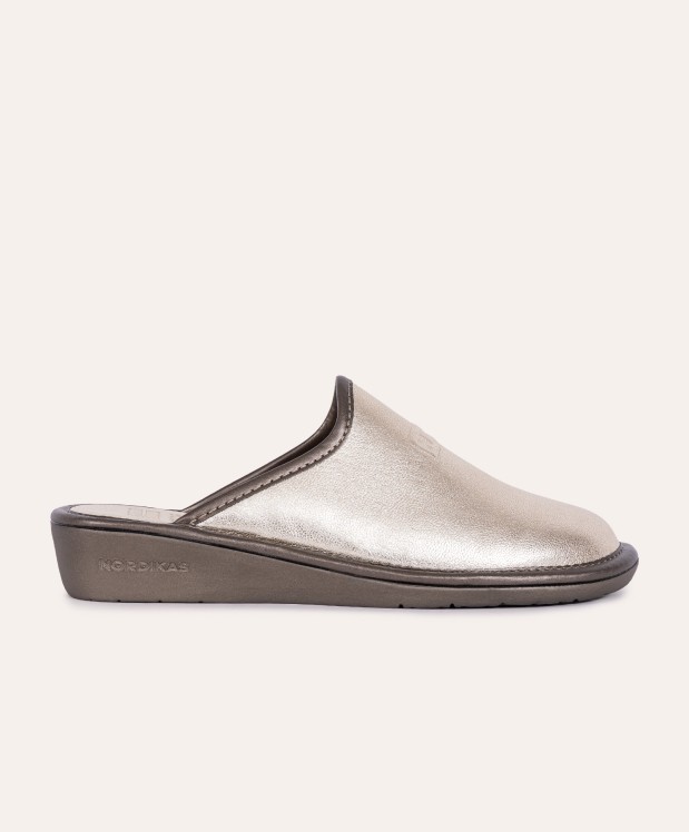nordikas ZAPATILLAS DE CASA MUJER METALIC PLATINO Promoción por tiempo limitado
