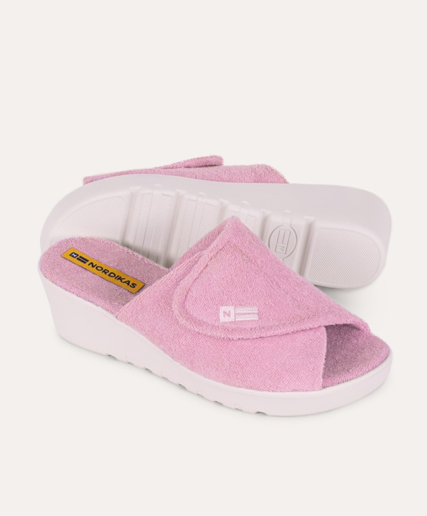 nordikas ZAPATILLAS DE CASA MUJER TOALLA ROSA Liquidación
