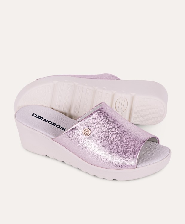 nordikas ZAPATILLAS DE CASA MUJER METALIC MALVA En oferta