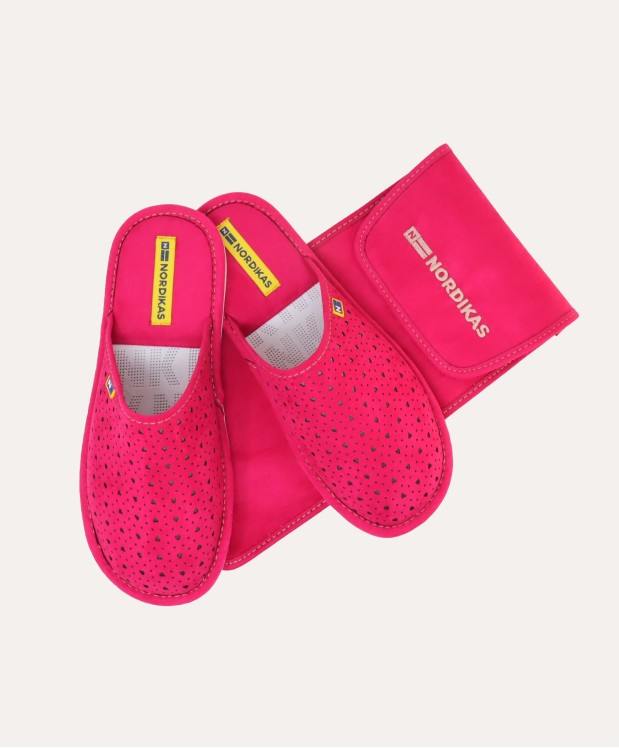 nordikas ZAPATILLAS DE VIAJE MUJER CORAZONES FRAMBUESA Rebajas de fin de temporada