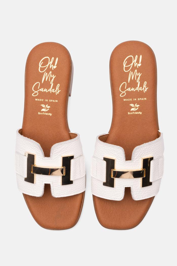 oh my sandals Sandalia Mujer Piel Kamala Blanco Limitado a 3 días