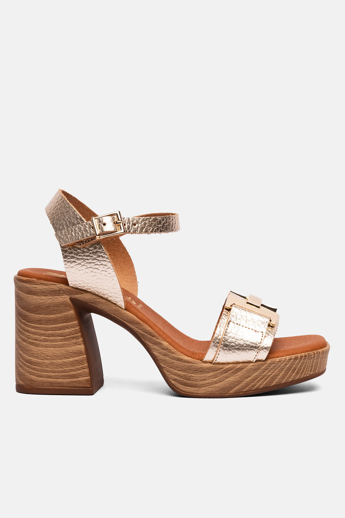 oh my sandals Sandalia Mujer Piel Rosalía Champán Ahorra y exporta