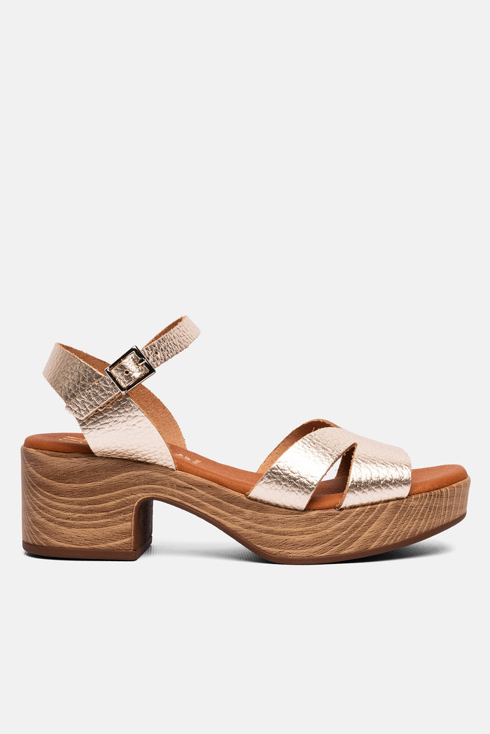 oh my sandals Sandalia Mujer Piel Pamela Champán Precios de Black Friday